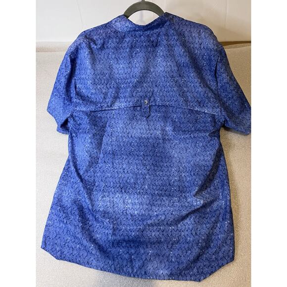 Reel Legends Performance Salt Water ll Blue Short Sleeve Shirt Size Medium - Picture 3 of 4